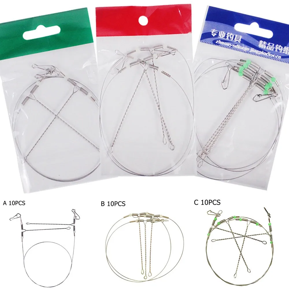 10pcs Fishing Line Leader Wire Trace With Snap Swivel Fish Lure Hook Drop Arms Lure Protecting Line 50cm,60cm,70cm
10pcs Fishing Line Leader Wire Trace With Snap Swivel Fish Lure Hook Drop Arms Lure Protecting Line 50cm,60cm,70cm