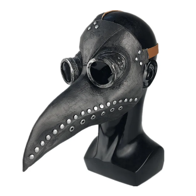 Маска Чумного доктора с птичьим клювом латексная черная маска для косплея