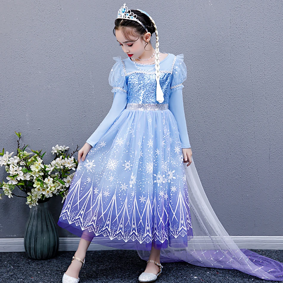 Elsa Snow Queen Dress for Girls Halloween Princess Cosplay Costumes kid Autumn Lace Cotton Dress Party Wedding Dress
Elsa Snow Queen Dress for Girls Halloween Princess Cosplay Costumes kid Autumn Lace Cotton Dress Party Wedding Dress