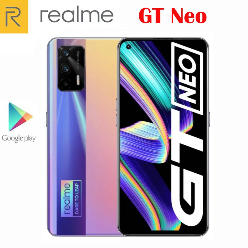 Оригинальный Realme GT Neo 5G мобильный телефон 8 ГБ 128 Dimensity 1200 Octa Core 50 Вт быстро Зарядное