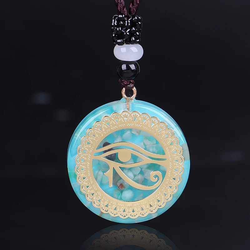 Horus Eye All Seeing Eyes Orgonite Energy подвеска Orgone ожерелье из амазонита Devil's Necklace Amulet
