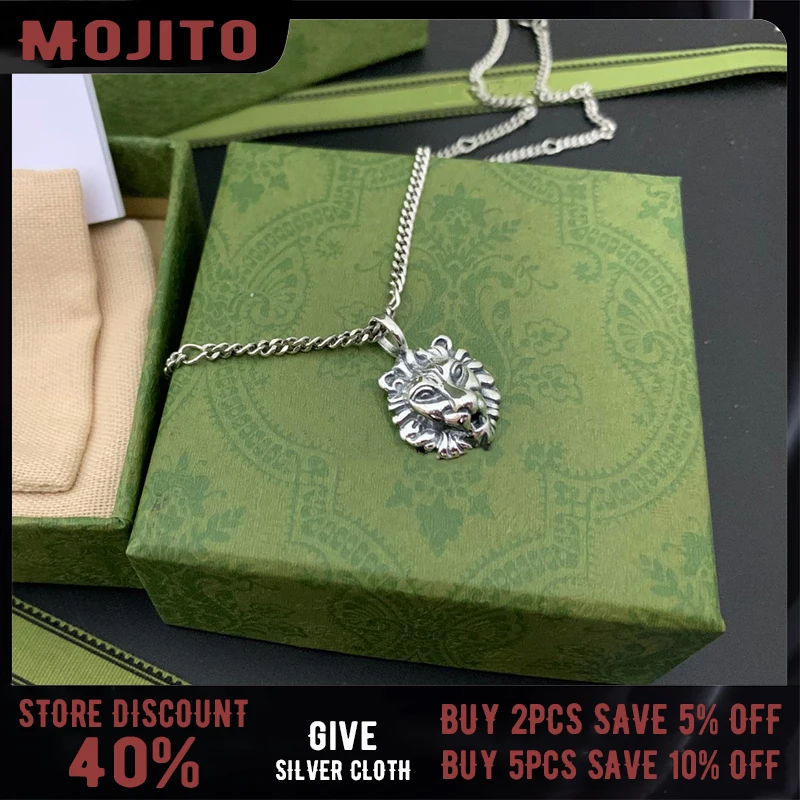 AG S925 Sterling Silver New Lion Head GG Necklace Neutral Fashion Personality Trend Hip Hop Retro Popular Luxury Brand Jewelry
AG S925 Sterling Silver New Lion Head GG Necklace Neutral Fashion Personality Trend Hip Hop Retro Popular Luxury Brand Jewelry
