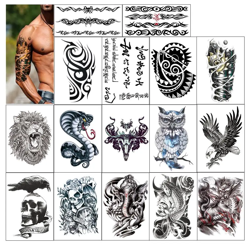 Temporary Tattoo For Guys Man Temporary Tattoo Black Tattoo Body Stickers Arm Shoulder Chest & Back Make Up
Temporary Tattoo For Guys Man Temporary Tattoo Black Tattoo Body Stickers Arm Shoulder Chest & Back Make Up
