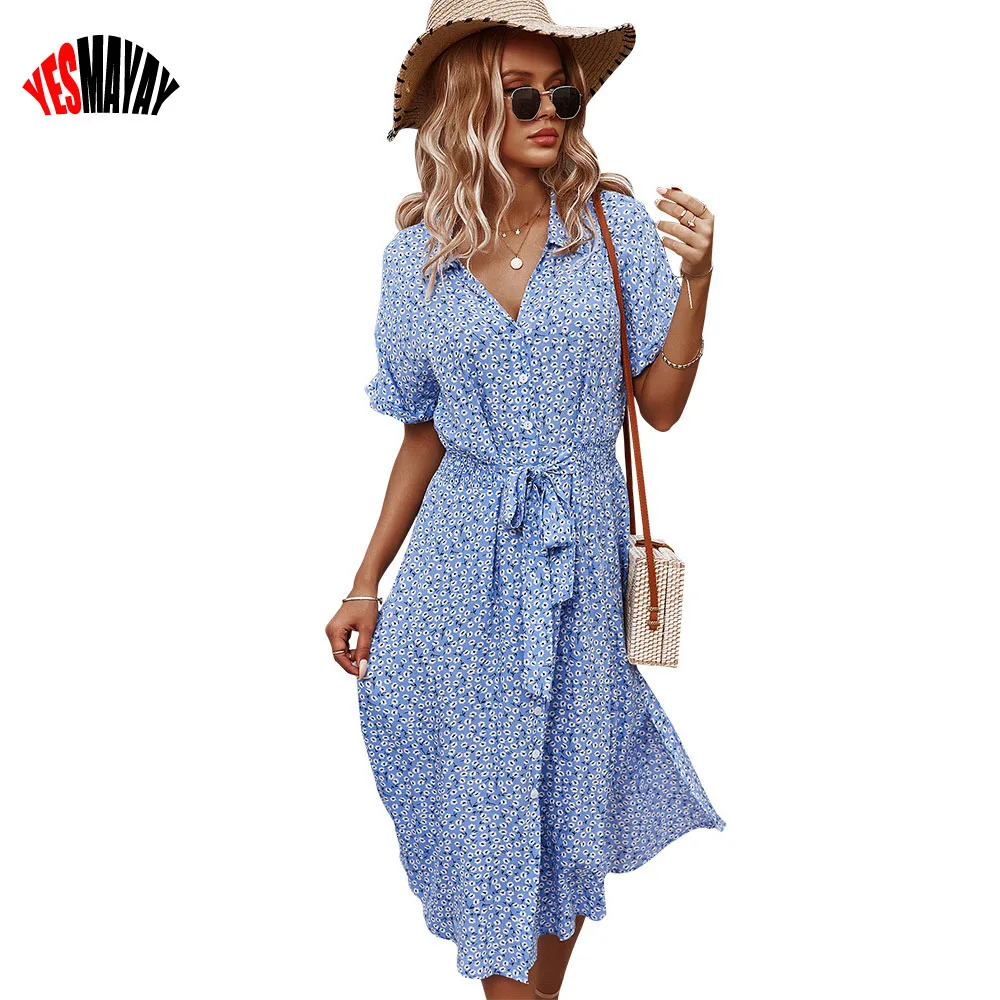 Beach Boho Summer Women Dress Shirt 2021 Vintage Button Up Floral Dresses Women Loose Maxi Long Dress Slim Vestidos Elegant Robe
Beach Boho Summer Women Dress Shirt 2021 Vintage Button Up Floral Dresses Women Loose Maxi Long Dress Slim Vestidos Elegant Robe