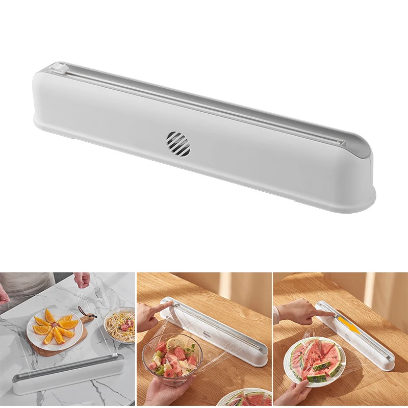 Suction Cup Plastic Wrap Dispenser with Slide Cutter Reusable Foil & Sealing Film Cutter Kitchen Storage Accessories AUG889
Suction Cup Plastic Wrap Dispenser with Slide Cutter Reusable Foil & Sealing Film Cutter Kitchen Storage Accessories AUG889