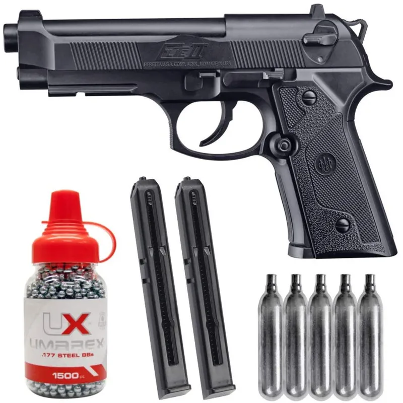 Beretta Elite II .177 Calibre 19rds CO2 Semi-Auto Air Pistol Air Gun Black with Wearable 4U Metal Wall Marker 
Beretta Elite II .177 Calibre 19rds CO2 Semi-Auto Air Pistol Air Gun Black with Wearable 4U Metal Wall Marker