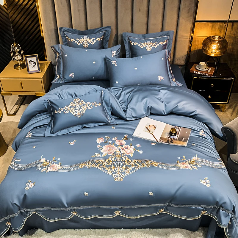 60S Long-staple Cotton Satin Embroidery Home Bedding Set Four Piece High Quality Comfortable Soft
60S Long-staple Cotton Satin Embroidery Home Bedding Set Four Piece High Quality Comfortable Soft
