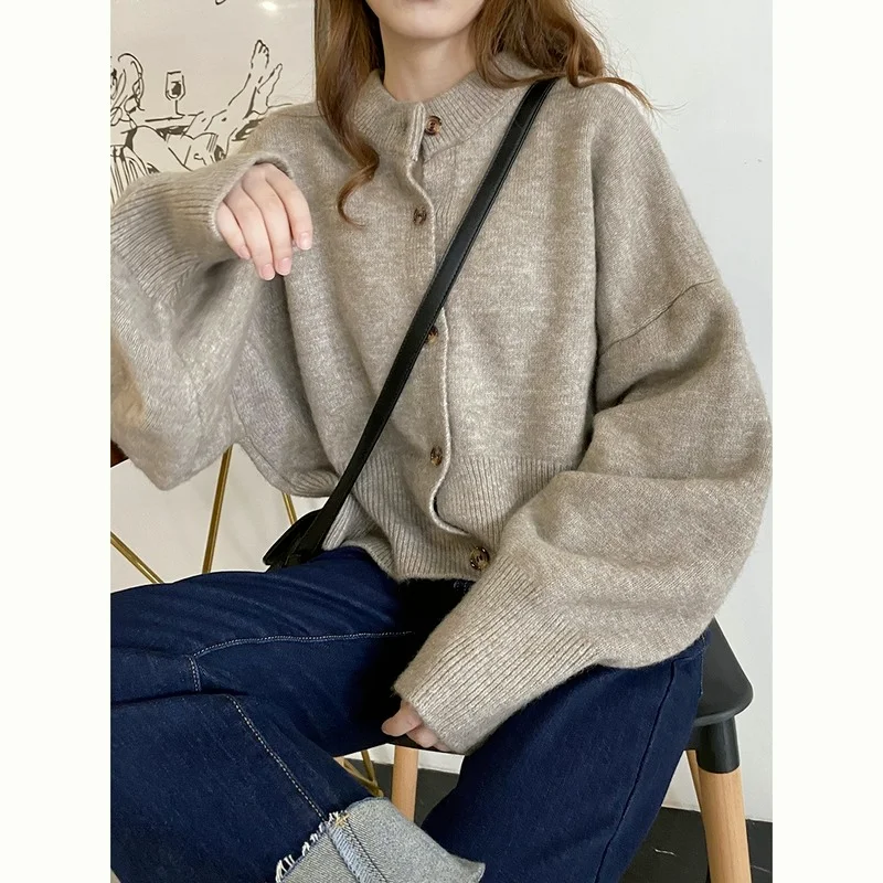HXJJP 4-colors Thick Mohair Lantern Sleeves Knitted Oversized Cardigan Women Autumn Winter Long Sleeve Warm Sweater
HXJJP 4-colors Thick Mohair Lantern Sleeves Knitted Oversized Cardigan Women Autumn Winter Long Sleeve Warm Sweater