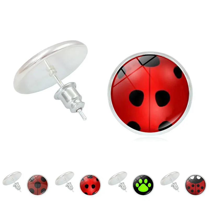 Lady Beetle Maiden Lady Bug Time Noel Green Gemstone Stud Earrings Black Cat Bear's Paw Earrings Gift
Lady Beetle Maiden Lady Bug Time Noel Green Gemstone Stud Earrings Black Cat Bear's Paw Earrings Gift