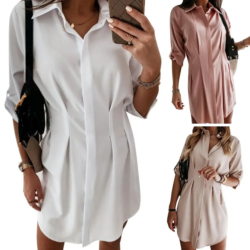 Women Casual 3/4 Sleeve Button Irregular Hem Stitched Waist Long Shirt Mini Dress perfect gifts for women
Women Casual 3/4 Sleeve Button Irregular Hem Stitched Waist Long Shirt Mini Dress perfect gifts for women