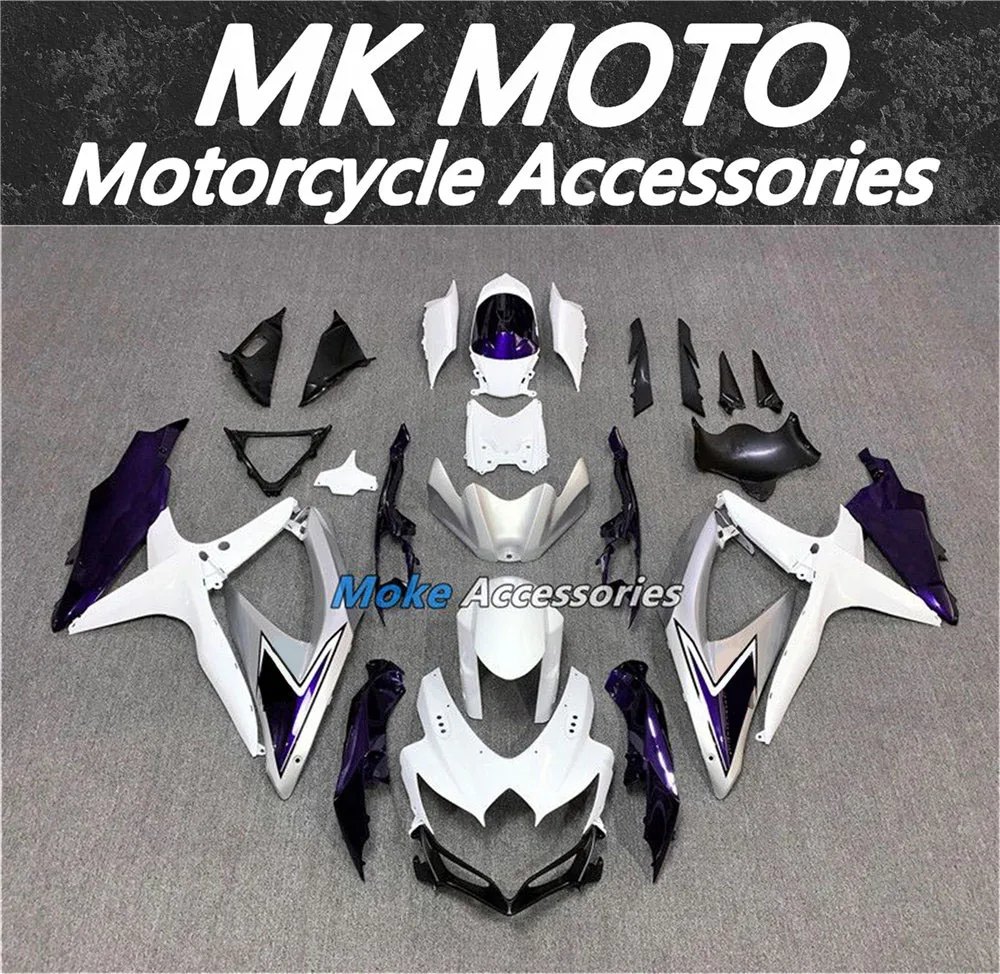 

Motorcycle Fairings Kit Fit For gsxr600/750 2008 2009 2010 Bodywork Set High Quality ABS Injection NEW Purple Silvery White