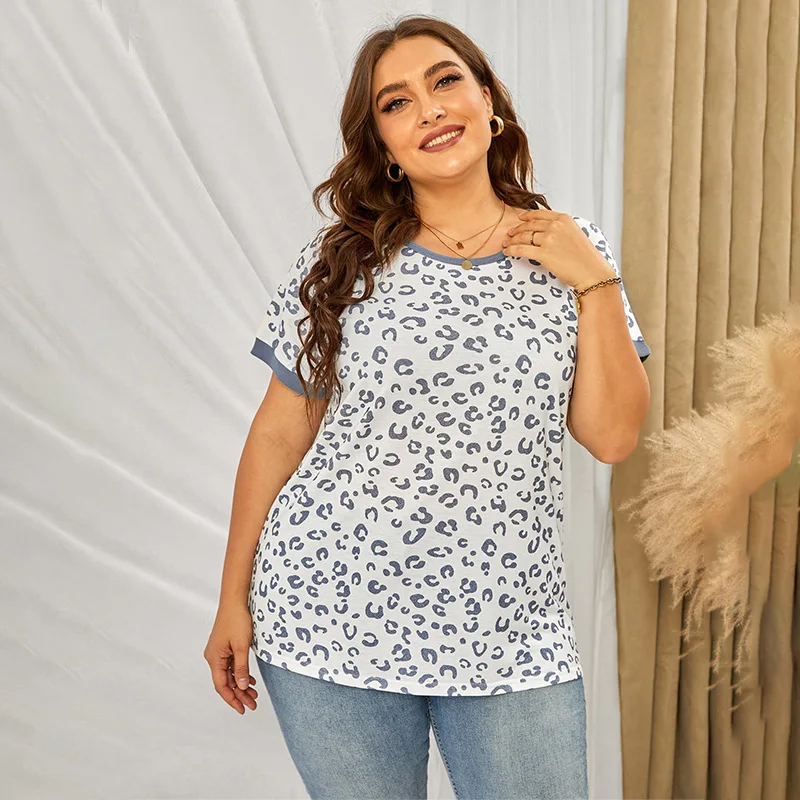 Plus Size Women T-shirt Ruffled Sleeves Leopard Accent Tie-dye Plus Size Tops 2021 New Short Sleeve Casual Clothing Elegant Tops
Plus Size Women T-shirt Ruffled Sleeves Leopard Accent Tie-dye Plus Size Tops 2021 New Short Sleeve Casual Clothing Elegant Tops