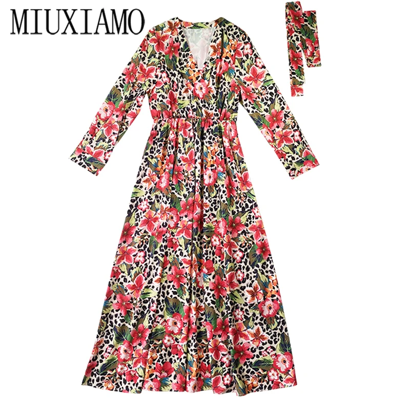 MIUXIMAO 2021 Bohemian Plus Size Dress V-neckLong Sleeve Maxi Dress Women Elastic Silk Flower New Fashion Long Dress Belt
MIUXIMAO 2021 Bohemian Plus Size Dress V-neckLong Sleeve Maxi Dress Women Elastic Silk Flower New Fashion Long Dress Belt
