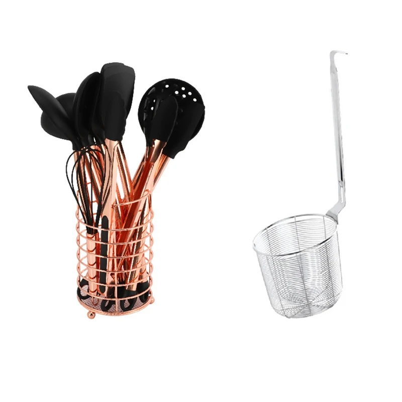 1 Set Copper Plated Handle Silicone Kitchen Tools Kitchen Utensils Set & 1 Pcs Kitchen Stainless Steel Food Filter
1 Set Copper Plated Handle Silicone Kitchen Tools Kitchen Utensils Set & 1 Pcs Kitchen Stainless Steel Food Filter