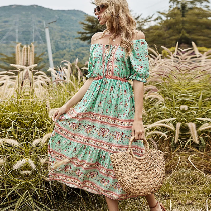 Spring New Bohemia Print Dress Women Casual O Neck Short Sleeve High Waist Dress for Women 2021 Summer Bandage Dress
Spring New Bohemia Print Dress Women Casual O Neck Short Sleeve High Waist Dress for Women 2021 Summer Bandage Dress