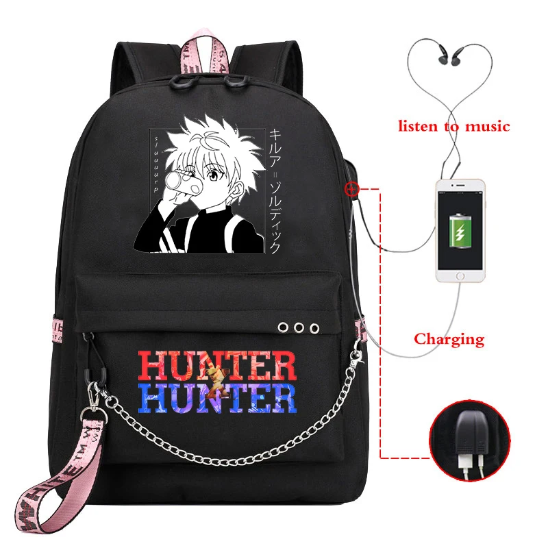 Рюкзак для девочек и мальчиков Hunter X Hunter, Мультяшные школьные ранцы с USB-разъемом для подростков, детский Ранец для учеников
Рюкзак для девочек и мальчиков Hunter X Hunter, Мультяшные школьные ранцы с USB-разъемом для подростков, детский Ранец для учеников