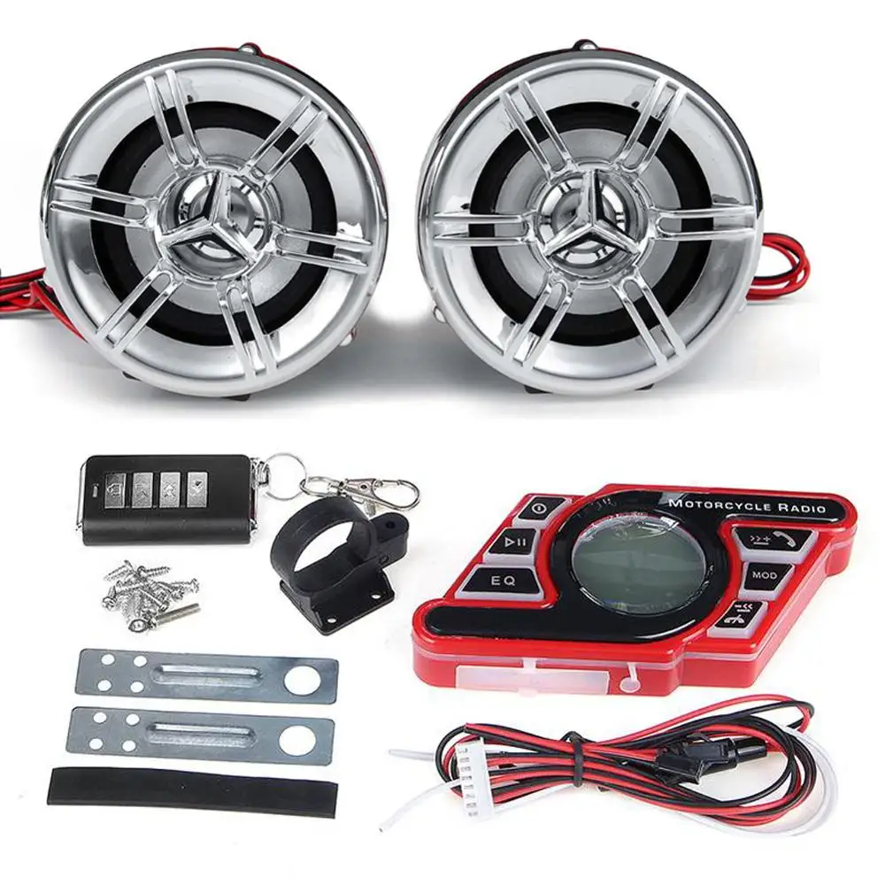 2Pcs Motorcycle Bluetooth-compatible Speaker Handlebar USB FM MP3 Remote Mic Amplifier Motorcycle Radio
2Pcs Motorcycle Bluetooth-compatible Speaker Handlebar USB FM MP3 Remote Mic Amplifier Motorcycle Radio