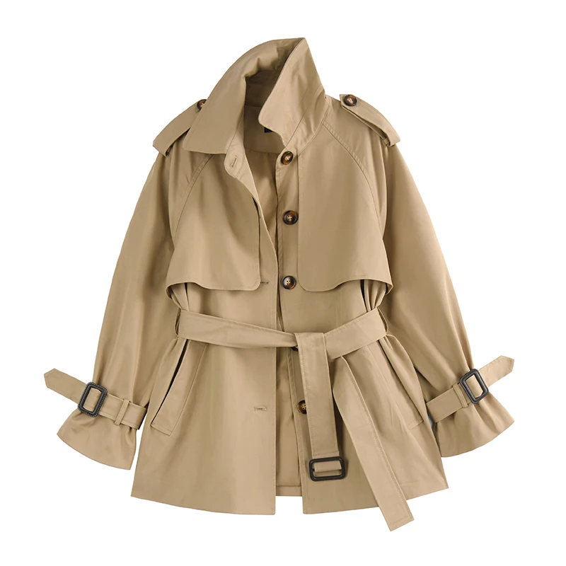 Khaki Short Windbreaker Women's Autumn Temperament Waist thin Coat Temperament British Style Casual Jacket Belt Lapel Female Top
Khaki Short Windbreaker Women's Autumn Temperament Waist thin Coat Temperament British Style Casual Jacket Belt Lapel Female Top