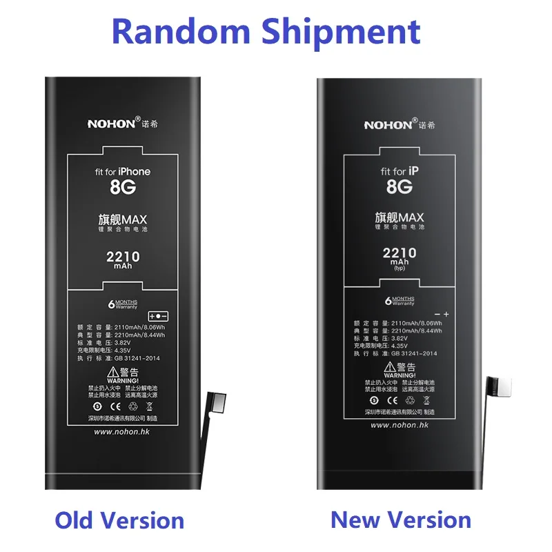 NOHON Battery for iPhone 8 7 6 6S Plus 11 High Capacity Bateria for iPhone X XR XS Max 5 5S Lithuim Polymer Replacement Batarya
NOHON Battery for iPhone 8 7 6 6S Plus 11 High Capacity Bateria for iPhone X XR XS Max 5 5S Lithuim Polymer Replacement Batarya