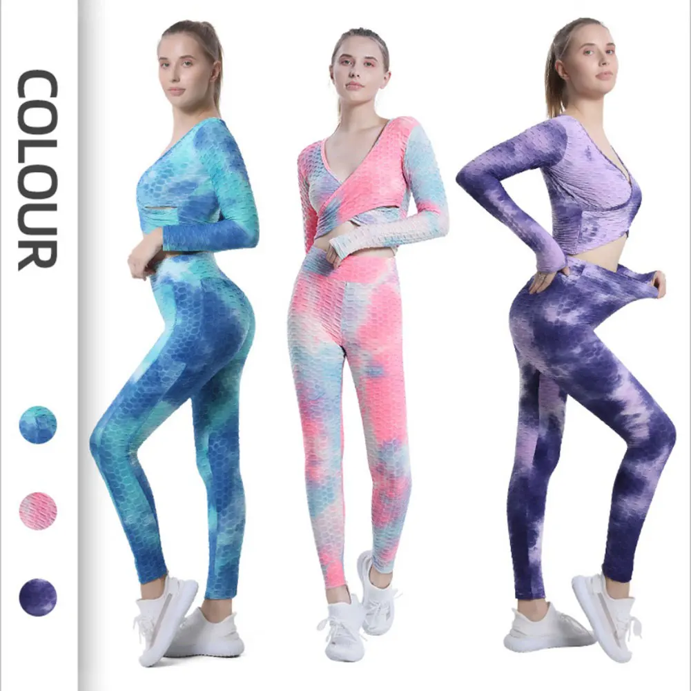 New Women's 2 Piece Workout Set Seamless Tie-Dye Yoga Set Long Sleeve Crop Top High Waist Leggings Fitness Gym Exercise Outfits
New Women's 2 Piece Workout Set Seamless Tie-Dye Yoga Set Long Sleeve Crop Top High Waist Leggings Fitness Gym Exercise Outfits