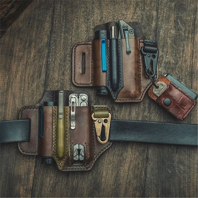 EDC tactical tool leather case outdoor survival storage waist bag portable tool flashlight case knife case waist bag
EDC tactical tool leather case outdoor survival storage waist bag portable tool flashlight case knife case waist bag