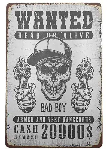 Metal Vintage Tin Sign Decor-Wanted for Garage Bar Pub Shop Funny Retro Wall Art Sign 
Metal Vintage Tin Sign Decor-Wanted for Garage Bar Pub Shop Funny Retro Wall Art Sign