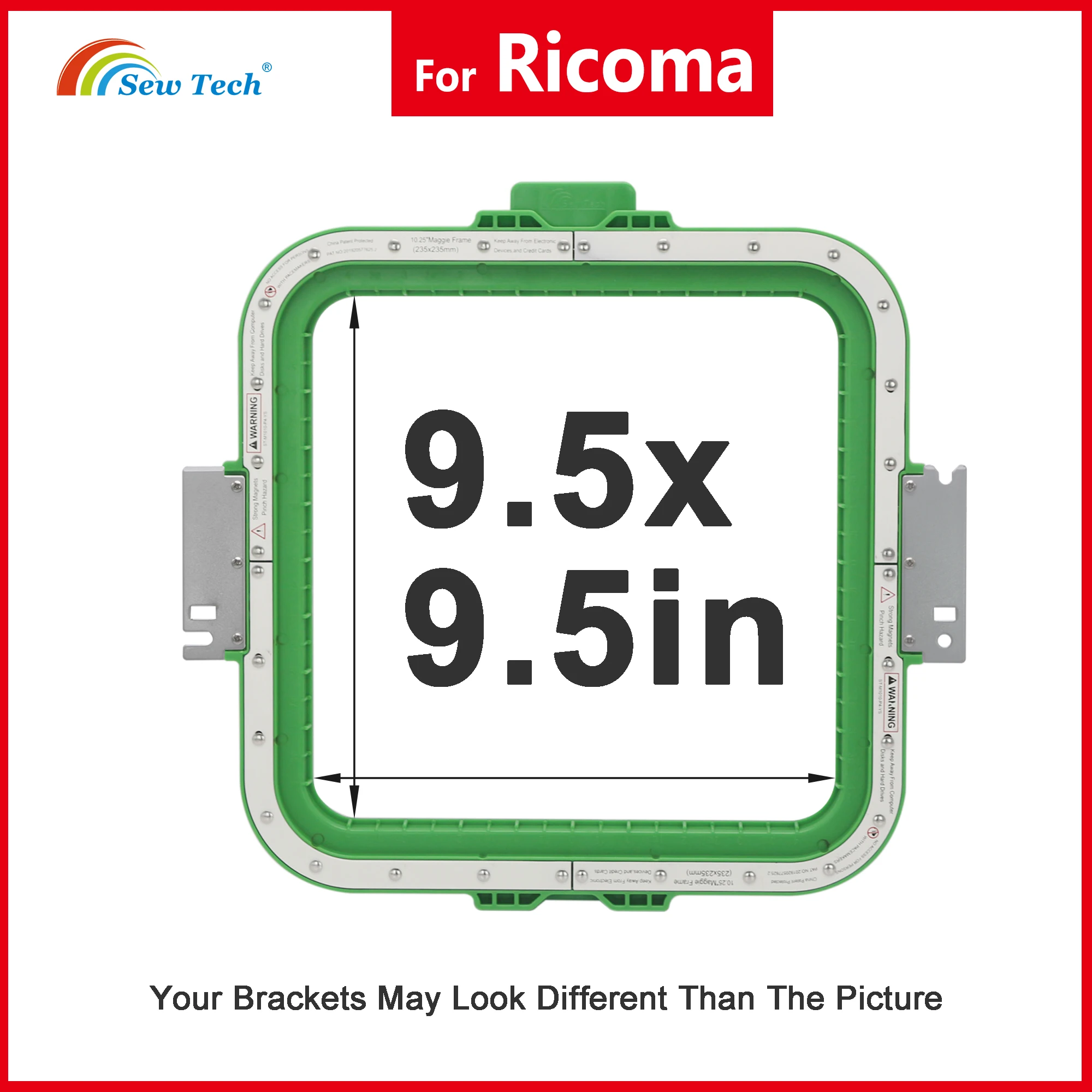 Sew Tech Magnetic Hoop MaggieFrame for Ricoma, 9.5x9.5in / 240x240mm Embroidery Machine Mighty Magnet Frame
Sew Tech Magnetic Hoop MaggieFrame for Ricoma, 9.5x9.5in / 240x240mm Embroidery Machine Mighty Magnet Frame