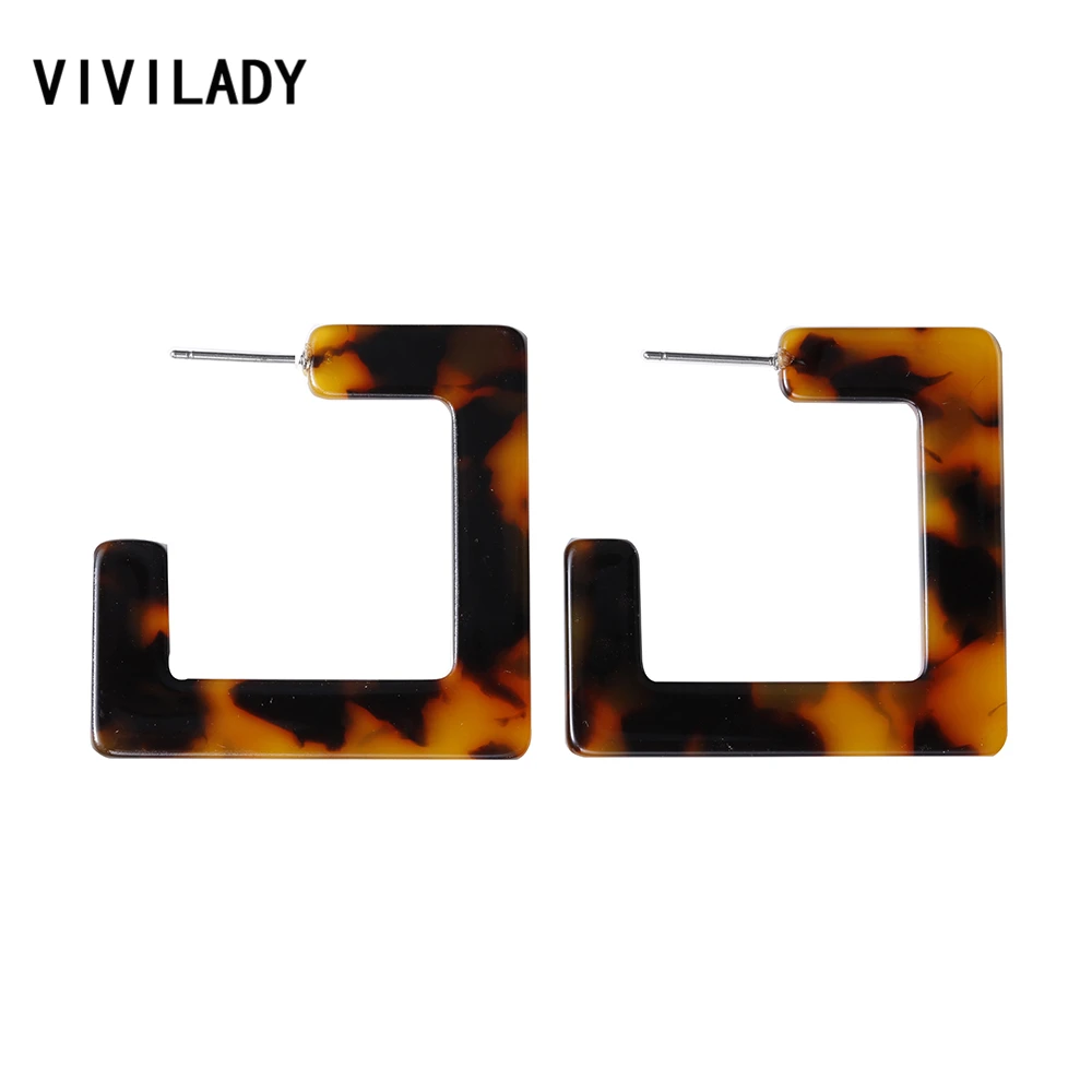 Модные Геометрические Квадратные серьги-кольца VIVILADY женские серьги конфетного