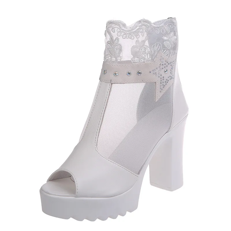 Fashion women's shoes fish mouth shoes summer thick-heeled mesh sandals sexy black high heels thick-soled mesh sandals
Fashion women's shoes fish mouth shoes summer thick-heeled mesh sandals sexy black high heels thick-soled mesh sandals