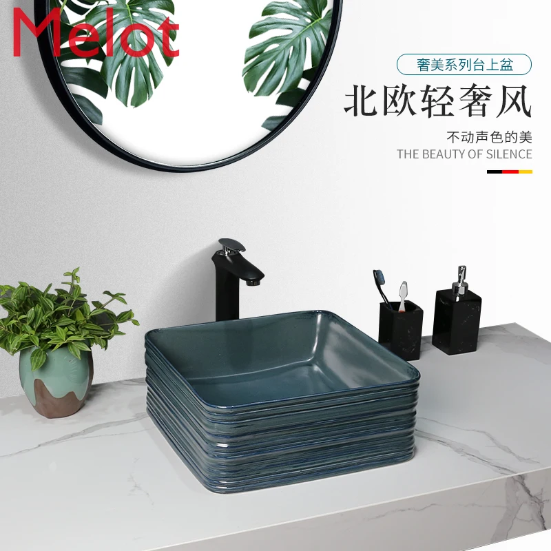Nordic Dark Green Engraving Line Ceramic Table Basin Art Basin Wash Basin Wash Basin Toilet Wash Single Basin
Nordic Dark Green Engraving Line Ceramic Table Basin Art Basin Wash Basin Wash Basin Toilet Wash Single Basin