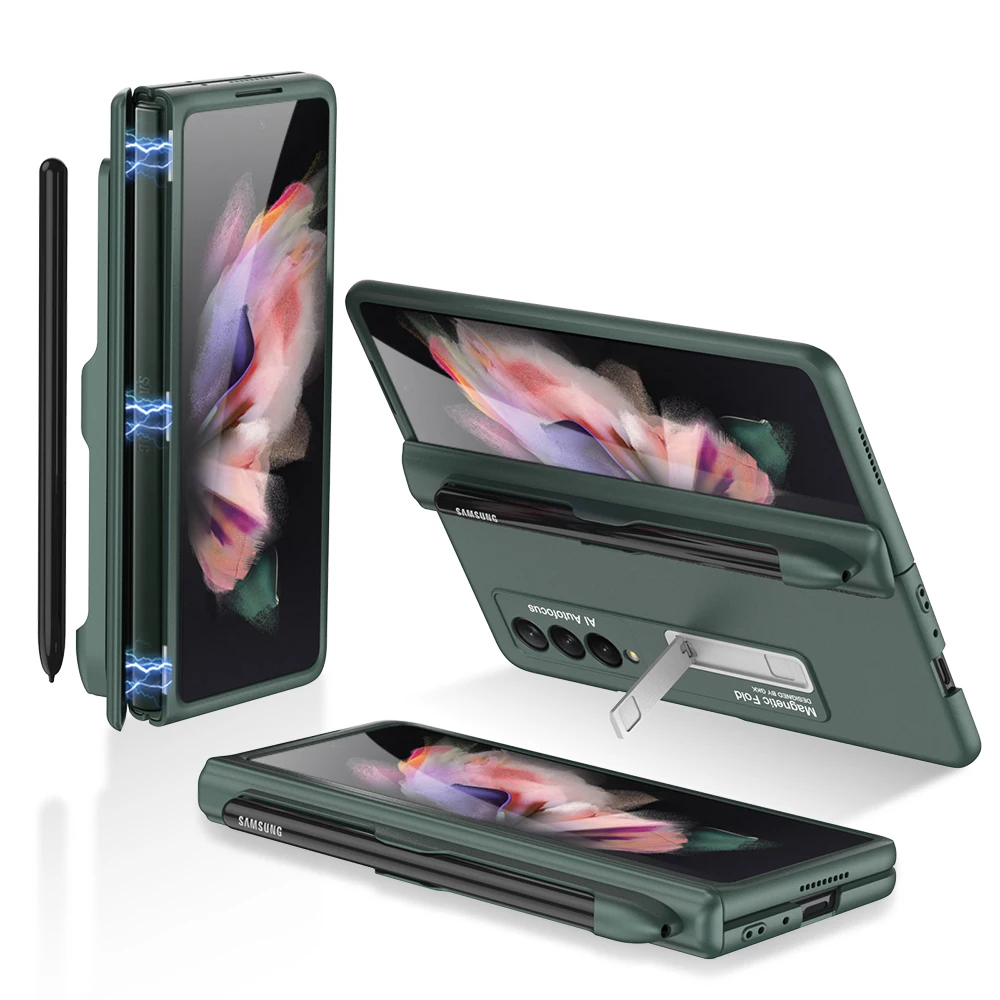 Hinge Magnetic Coverage Case with S Pen Slot Kickstand for Samsung Galaxy Z Fold 3 5G W22 Full Body Protection Matte Hard Cover
Hinge Magnetic Coverage Case with S Pen Slot Kickstand for Samsung Galaxy Z Fold 3 5G W22 Full Body Protection Matte Hard Cover