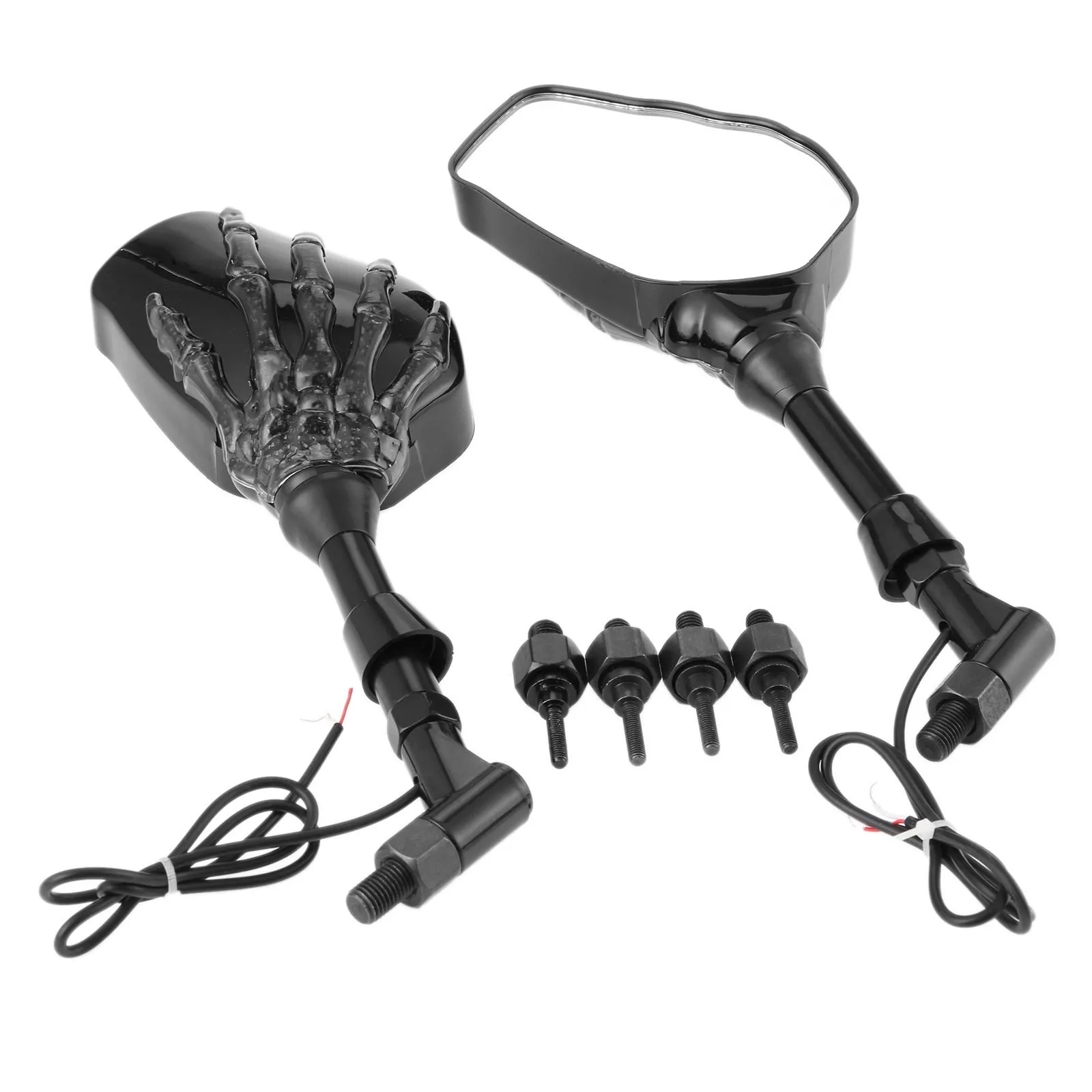 2Pcs Motorcycle Rearview Mirror Skull Hand Pattern Ghost Claw LED Light Turn Signal Mirror 10mm 8mm Thread Bolts
2Pcs Motorcycle Rearview Mirror Skull Hand Pattern Ghost Claw LED Light Turn Signal Mirror 10mm 8mm Thread Bolts