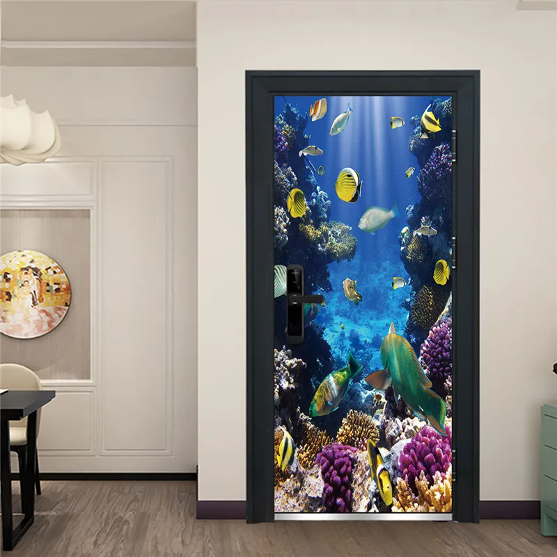 Underwater World Door Wallpaper Waterproof Self-adhesive Door Sticker Shoal Of Fish Aquarium Children Bedroom Nursery Home Decor
Underwater World Door Wallpaper Waterproof Self-adhesive Door Sticker Shoal Of Fish Aquarium Children Bedroom Nursery Home Decor