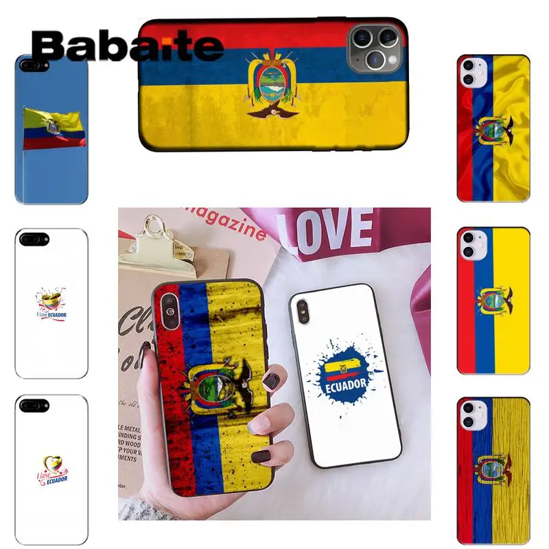 Babaite Ecuador Flag Silicone Black Phone Case For iPhone 8 7 6 6S Plus X XS MAX 5 5S SE XR 11 11pro promax 12 12Pro Promax
Babaite Ecuador Flag Silicone Black Phone Case For iPhone 8 7 6 6S Plus X XS MAX 5 5S SE XR 11 11pro promax 12 12Pro Promax