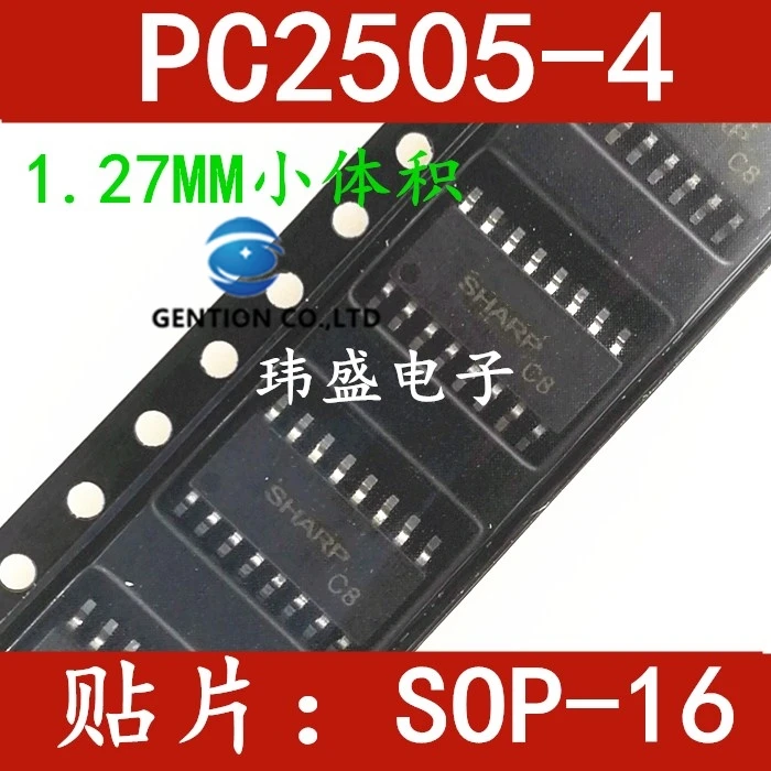 5 PCS small size 1.27 mm SOP PC2505-4-16 light coupling stock in 100% new patch four-channel transistor and the original
5 PCS small size 1.27 mm SOP PC2505-4-16 light coupling stock in 100% new patch four-channel transistor and the original