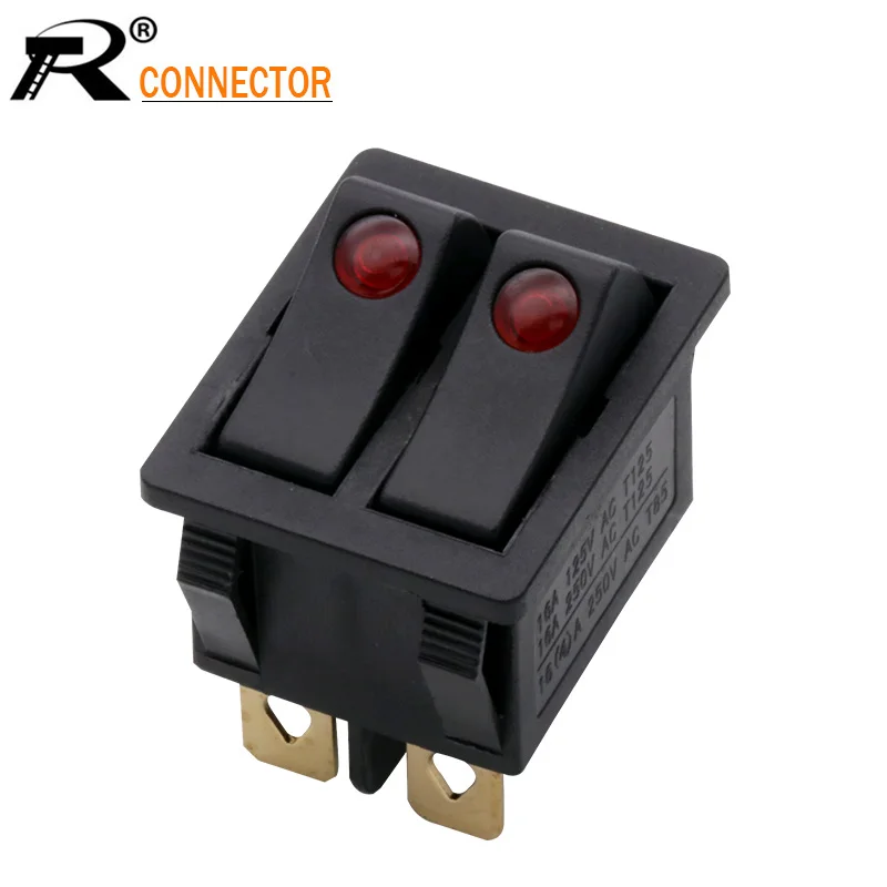 KCD3-606 Double Rocker Switch with light ON/OFF 6pin power button switch electric baking pan electric heater switch 16A~250V AC
KCD3-606 Double Rocker Switch with light ON/OFF 6pin power button switch electric baking pan electric heater switch 16A~250V AC