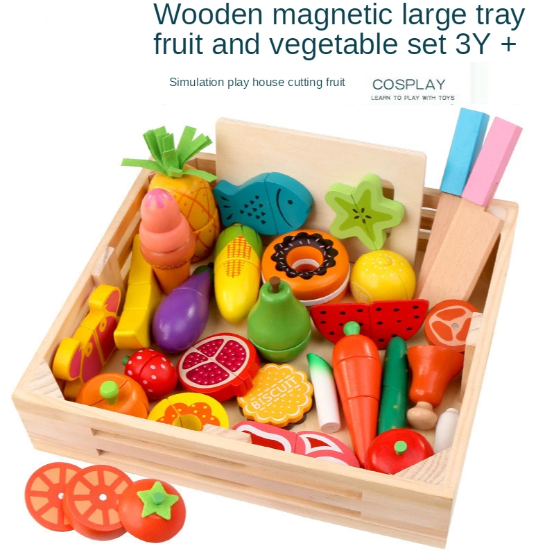 Children's Magnetic Cut-And-Cheer Toy Wooden Girl Cut Fruit And Vegetable Combo Play Set Kitchen Set For Kids Pretend Play
Children's Magnetic Cut-And-Cheer Toy Wooden Girl Cut Fruit And Vegetable Combo Play Set Kitchen Set For Kids Pretend Play