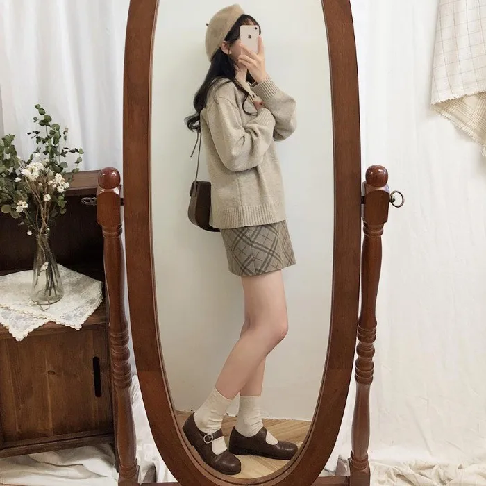 Fall Winter Women 2 Piece Set Knitted Sweater and High Waist Lattice Skirt Korean Style Student Casual Two Piece Sets
Fall Winter Women 2 Piece Set Knitted Sweater and High Waist Lattice Skirt Korean Style Student Casual Two Piece Sets