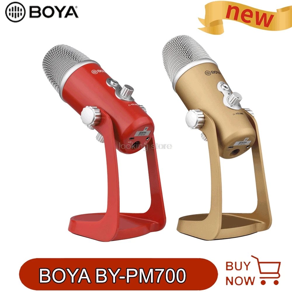BOYA BY-PM700 Desktop USB Microphone Metal Computer Condenser Mic with Stand for PC Laptop Vocals Recording Interview Conference
BOYA BY-PM700 Desktop USB Microphone Metal Computer Condenser Mic with Stand for PC Laptop Vocals Recording Interview Conference