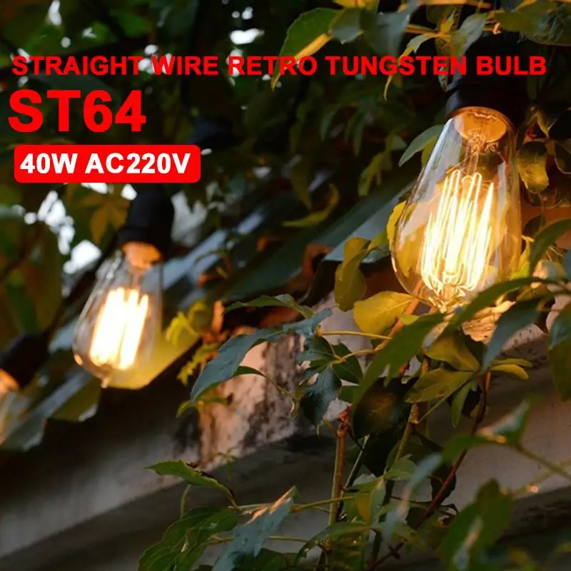 Tungsten Filament Bulb Glass Incandescent Bulbs W-Filament Bulb Droplight Transparent Lamp E27 ST64 40W Lights Warm White
Tungsten Filament Bulb Glass Incandescent Bulbs W-Filament Bulb Droplight Transparent Lamp E27 ST64 40W Lights Warm White