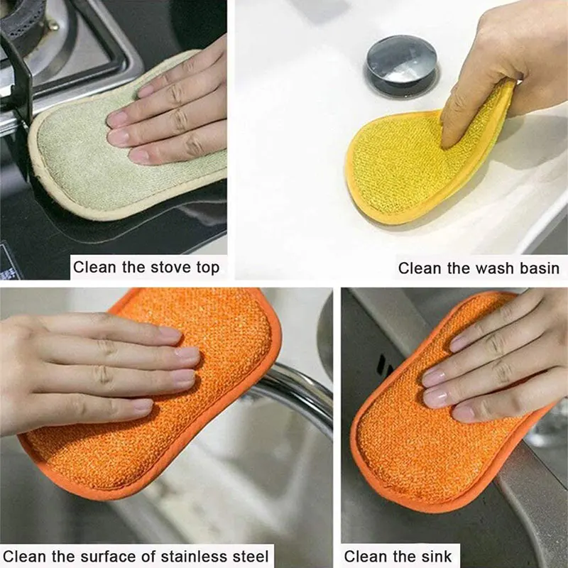 10pcs Household Magic Sponge Double Sided Kitchen Cleaning Brush Microfiber Scrub Sponges For Dishwashing Bathroom Accessories
10pcs Household Magic Sponge Double Sided Kitchen Cleaning Brush Microfiber Scrub Sponges For Dishwashing Bathroom Accessories