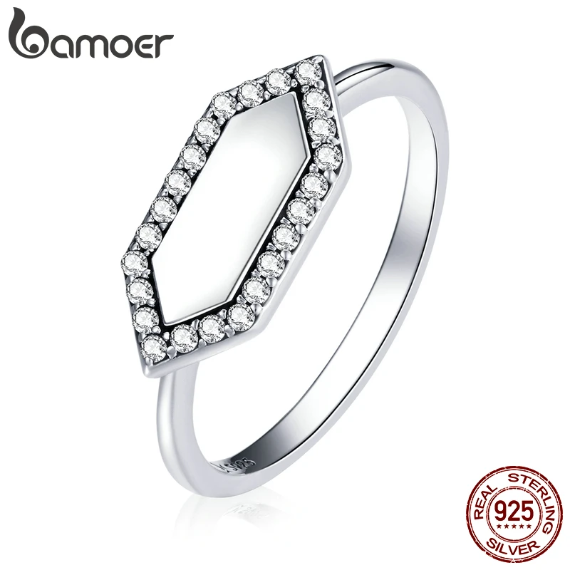 bamoer Silver Sparkling Geometric Ring 100% 925 Sterling Silver Clear CZ Ring For Women Wedding Statement Fine Jewelry SCR701
bamoer Silver Sparkling Geometric Ring 100% 925 Sterling Silver Clear CZ Ring For Women Wedding Statement Fine Jewelry SCR701
