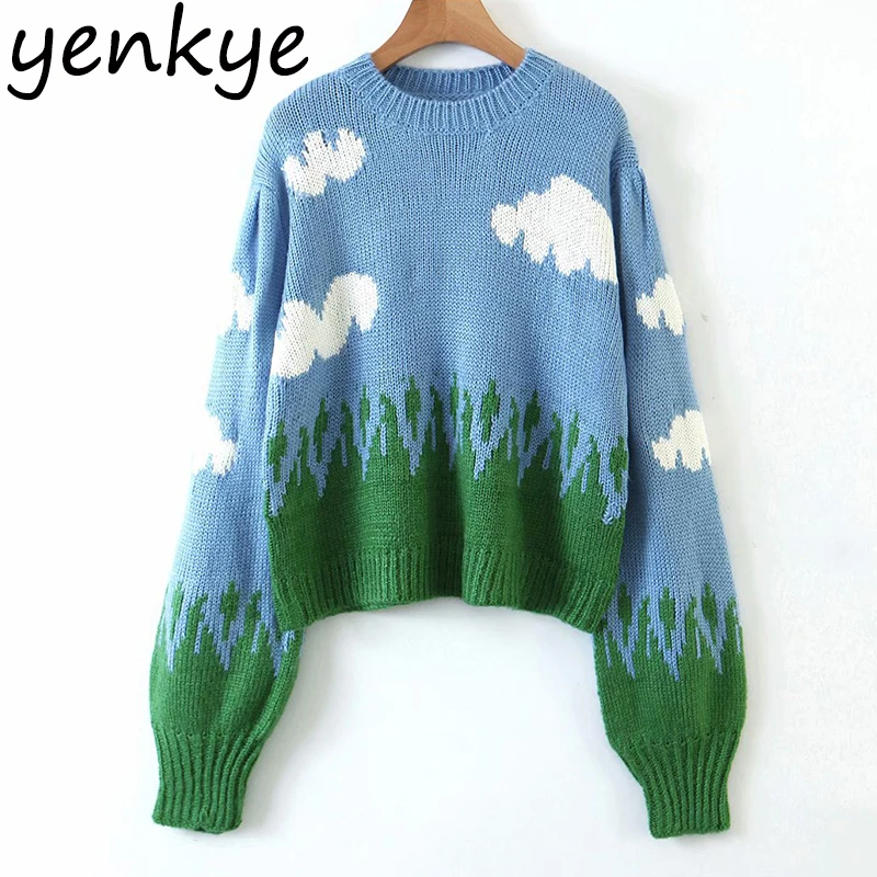 Cute Print Cropped Sweater Women Lantern Sleeve Round Neck Casual Pullover pull femme Winter Tops XDS6742
Cute Print Cropped Sweater Women Lantern Sleeve Round Neck Casual Pullover pull femme Winter Tops XDS6742