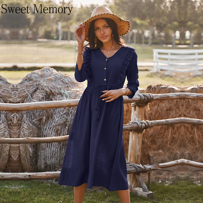 Sweet Memory Lady Green Blue Cocktail Dresses 2021 Spring Summer Vintage Dress Women Casual Vestidos V-Neck Ruffles Party Robe
Sweet Memory Lady Green Blue Cocktail Dresses 2021 Spring Summer Vintage Dress Women Casual Vestidos V-Neck Ruffles Party Robe