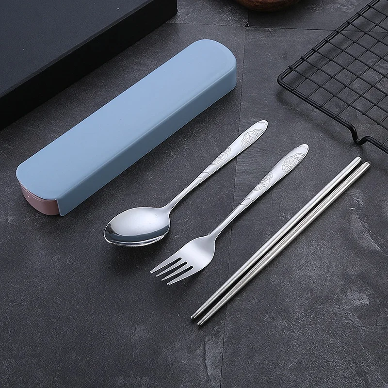 3PCS Stainless Steel Tableware Portable Chopsticks Spoon Fork Set Household Office Travel Tableware Sets Kitchen Tableware 
3PCS Stainless Steel Tableware Portable Chopsticks Spoon Fork Set Household Office Travel Tableware Sets Kitchen Tableware
