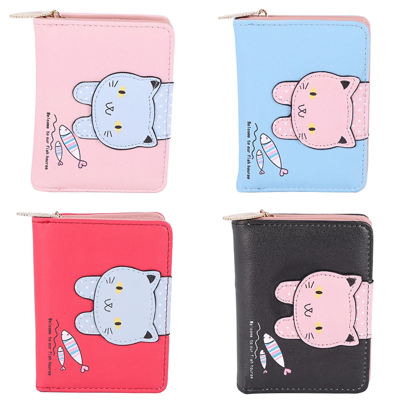 Fashion Women Cute Cat Wallet Small Zipper Girl Designed Pu Leather Coin Purse Female Card Holder Wallet
Fashion Women Cute Cat Wallet Small Zipper Girl Designed Pu Leather Coin Purse Female Card Holder Wallet