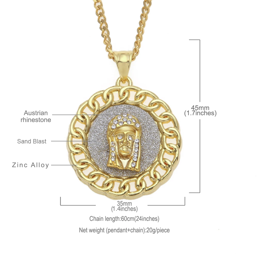 1 New Fashion Hiphop Jewelry Round Pendants 100 Score,Jesus,Indian Chief,Angel,Freemason 5 Styles Gold Sand Blast Necklace Gift
1 New Fashion Hiphop Jewelry Round Pendants 100 Score,Jesus,Indian Chief,Angel,Freemason 5 Styles Gold Sand Blast Necklace Gift