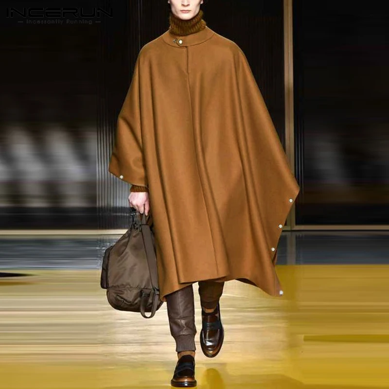 2021 Fashion Men Cloak Coats Button Loose Streetwear O-neck Ponchos Cape Autumn Solid Color Casual Men Long Trench 5XL INCERUN 7
2021 Fashion Men Cloak Coats Button Loose Streetwear O-neck Ponchos Cape Autumn Solid Color Casual Men Long Trench 5XL INCERUN 7