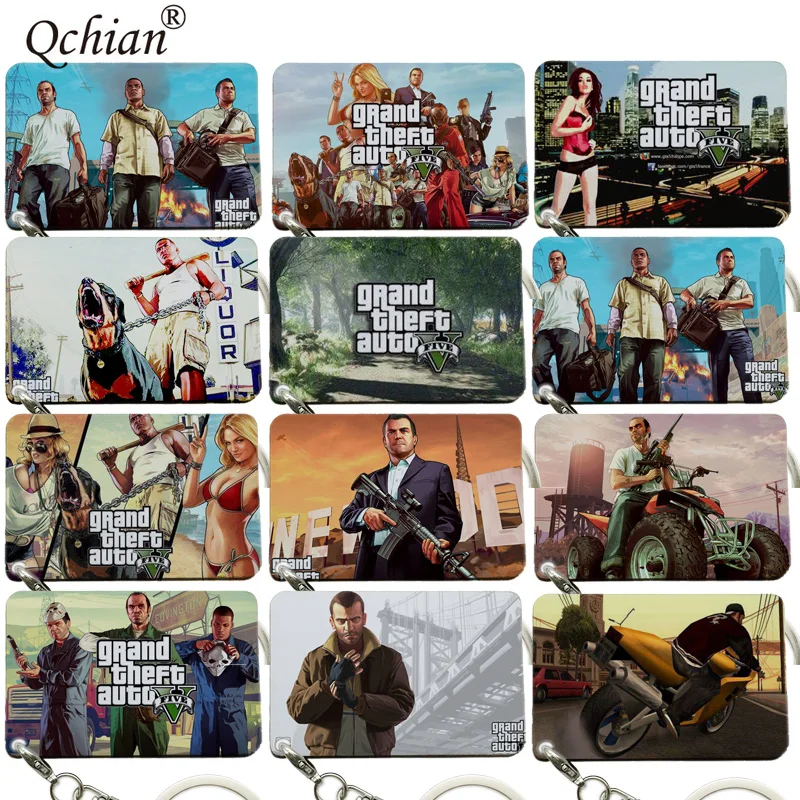 Игровой брелок для ключей PS4 GTA 5 Grand Theft Auto деревянный мужчин фанатов Rock Звездный