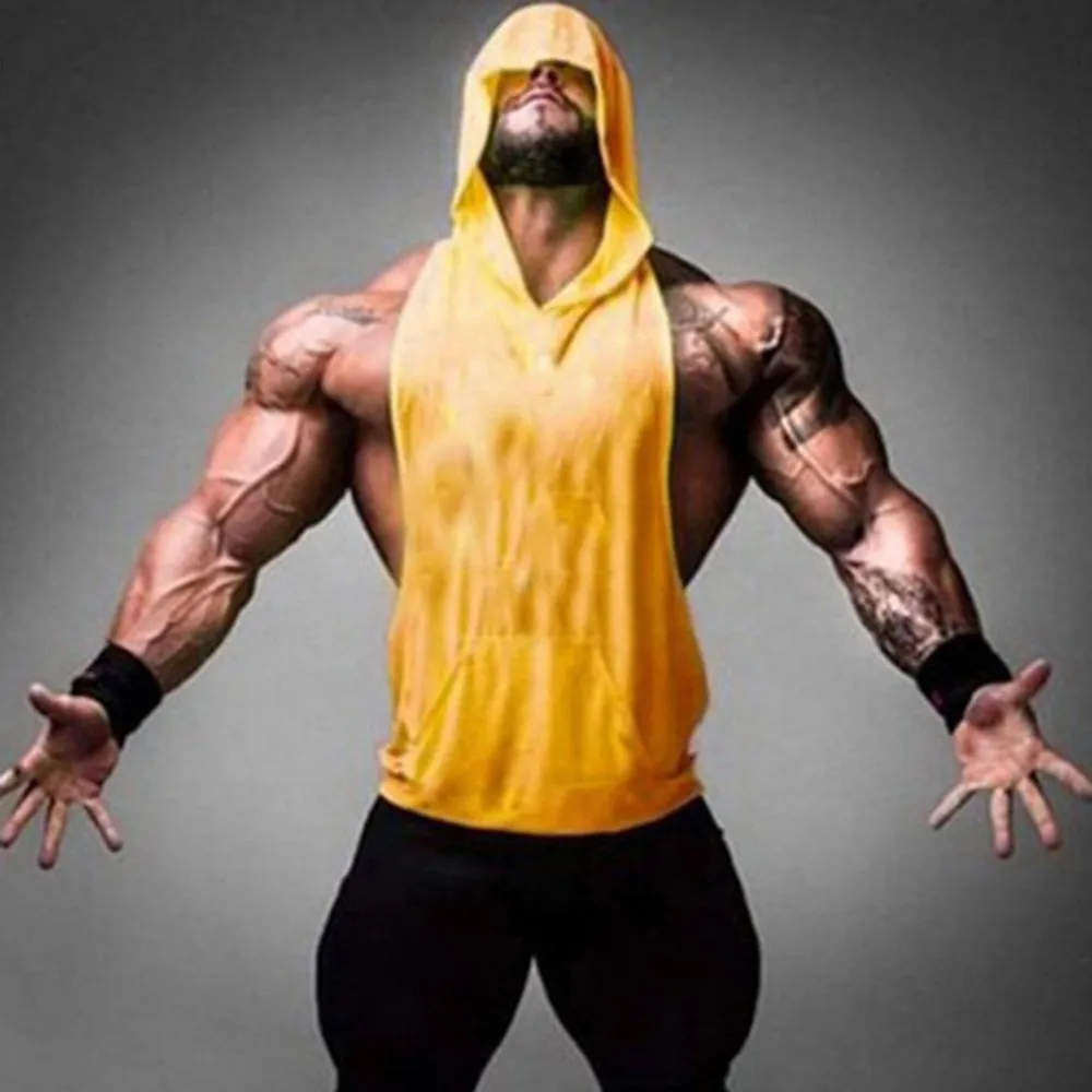 Men Hooded Vest Tank Tops Bodybuilding Sleeveless Gym Training Muscle T Shirt Men's Casual Sport Hooded Tops Vest Cotton
Men Hooded Vest Tank Tops Bodybuilding Sleeveless Gym Training Muscle T Shirt Men's Casual Sport Hooded Tops Vest Cotton